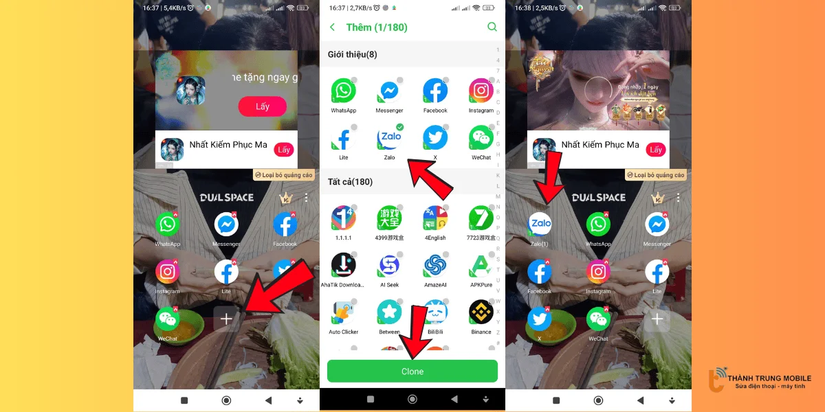 Sử dụng ứng dụng Dual Space