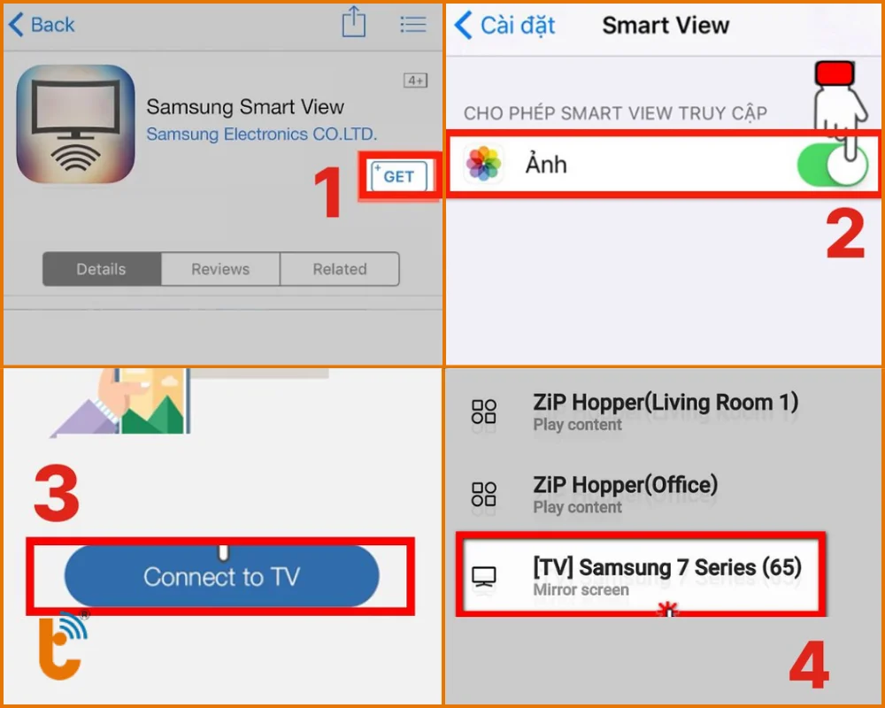 Sử dụng ứng dụng Smart View trên tivi Samsung