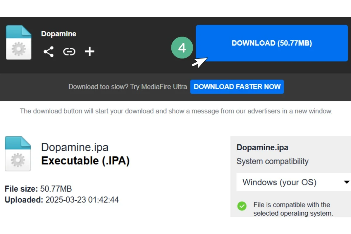 Tải tệp Dopamine IPA b1.2