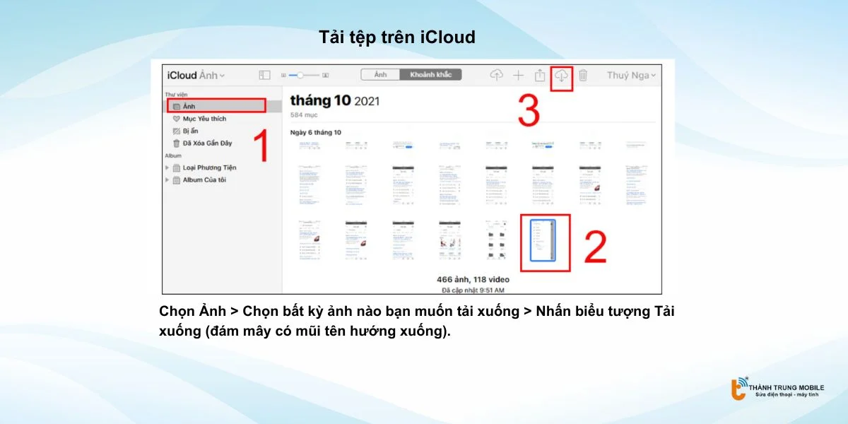 Truy cập iCloud Drive trên máy tính và tải tệp xuống