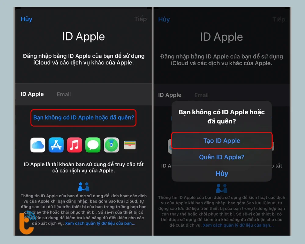 Tạo Apple ID mới