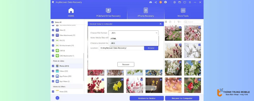 Tất cả các tệp ghi chú có thể khôi phục trên iPhone