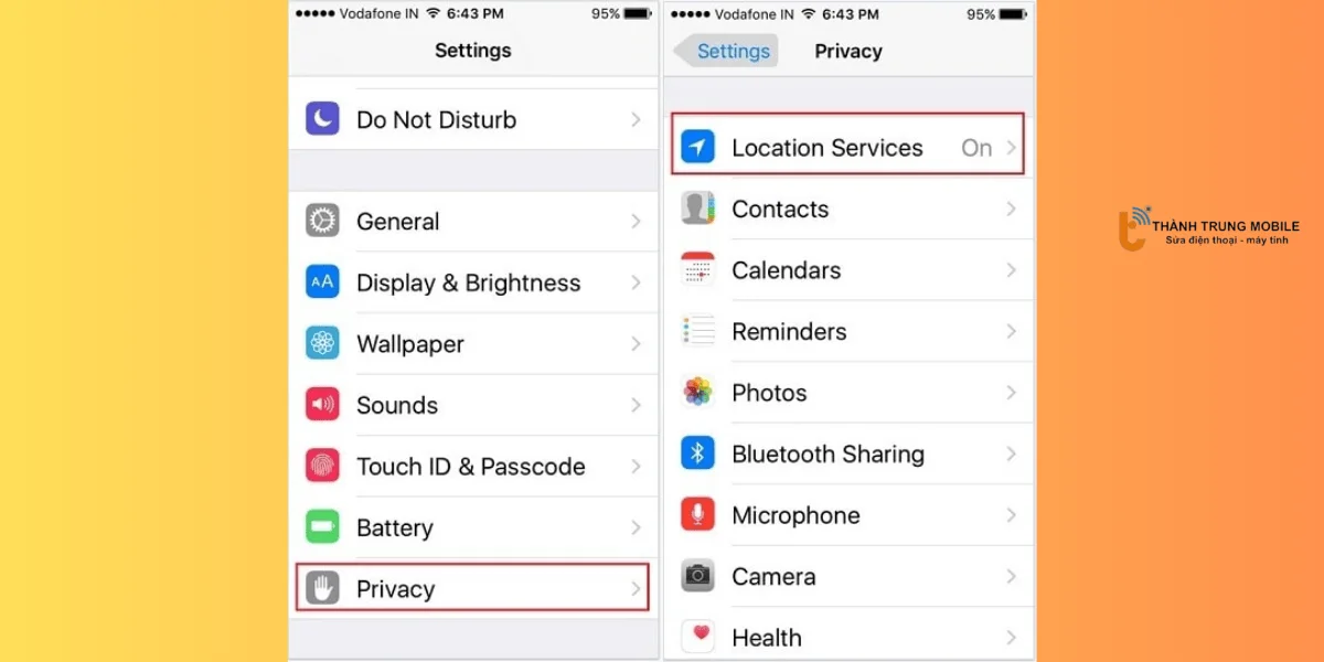 Tắt dịch vụ định vị trên iPhone