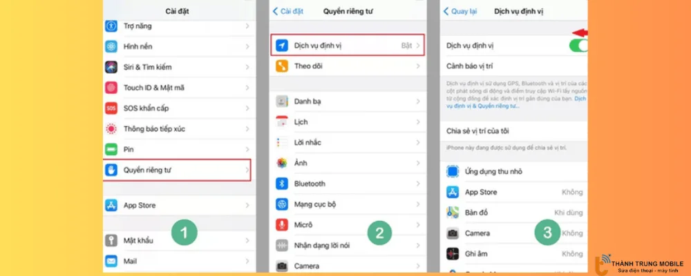 Tắt dịch vụ định vị