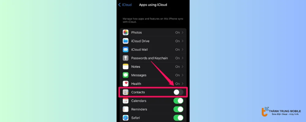 Tắt đồng bộ hóa danh bạ