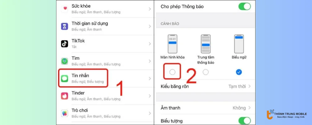  Ẩn thông báo trên dòng iPhone có hệ điều hành iOS 12 trở về sau