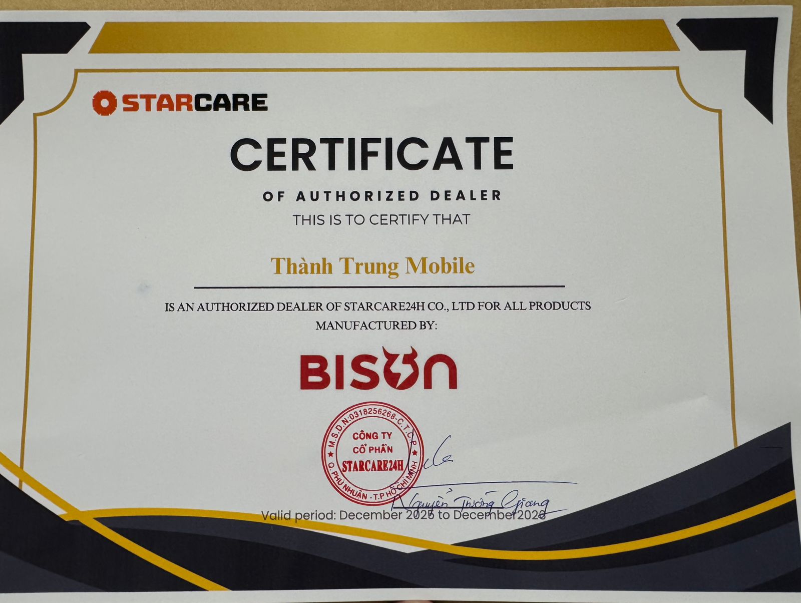 Certificate
