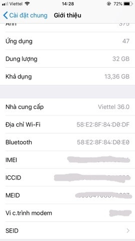 kiểm tra imei iphone 10