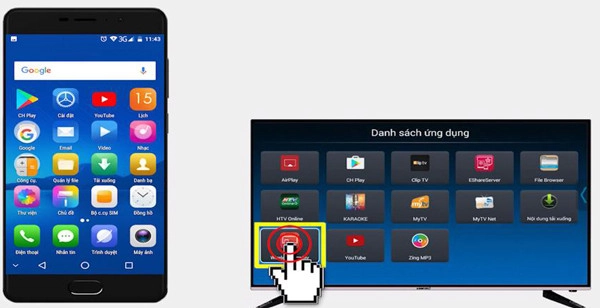 cách kết nối điện thoại với tivi asanzo 25