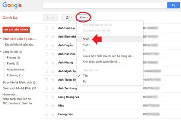 sao lưu danh bạ từ iPhone lên gmail bước 9