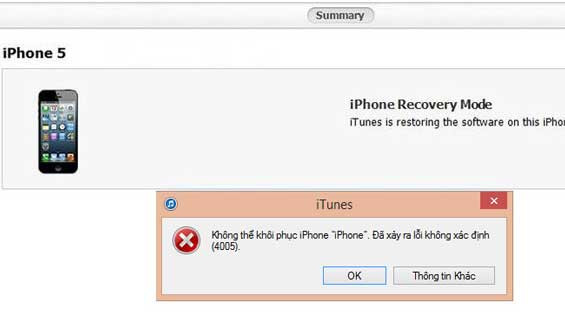 Nguyên nhân gây lỗi 4005 khi restore iPhone và cách khắc phục