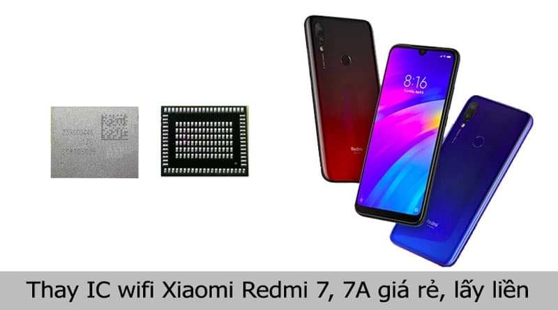 Thay IC wifi Xiaomi Redmi 7, 7A giá rẻ, chính hãng tại TPHCM, Hà Nội