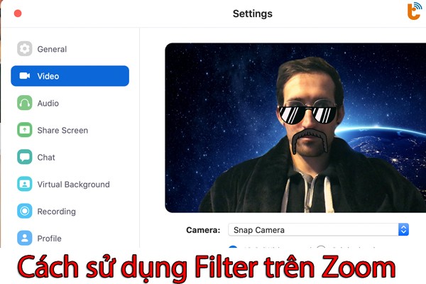 Sử dụng Filter trên app Zoom để thay đổi màn hình, khuôn mặt
