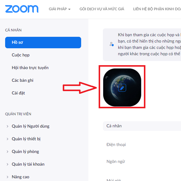 Cách đổi ảnh đại diện Zoom thay avatar Zoom trên máy tính điện thoại