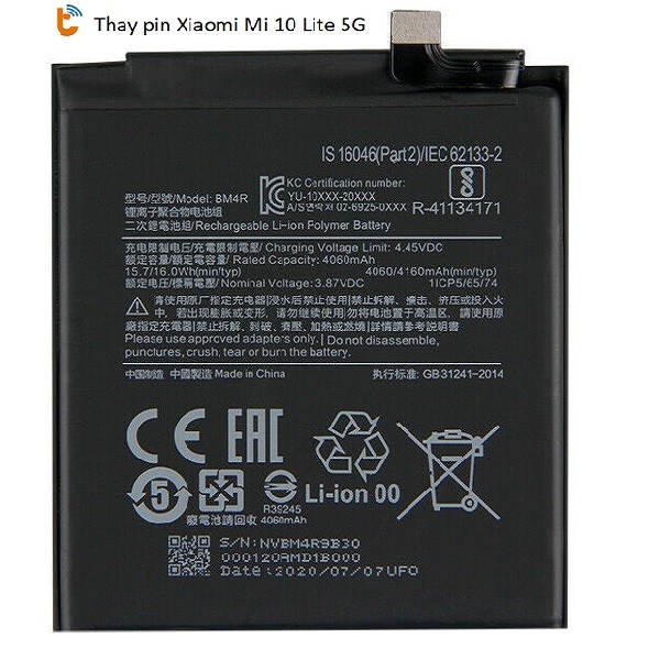Thay pin Xiaomi Mi 10 Lite 5G