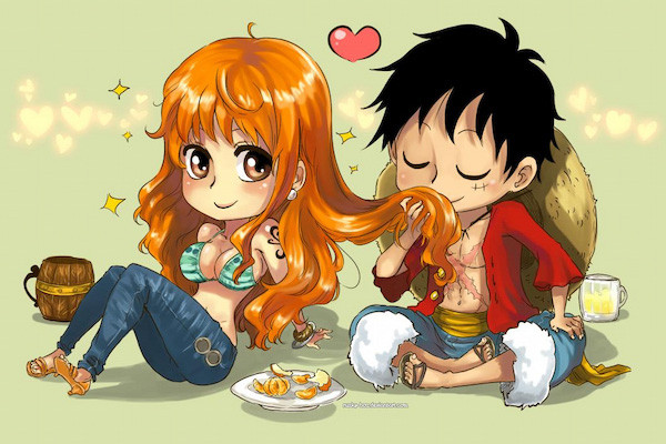 Luffy bên cạnh cô gái
