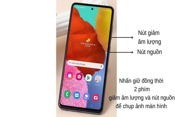 Cách chụp màn hình trên Samsung A52