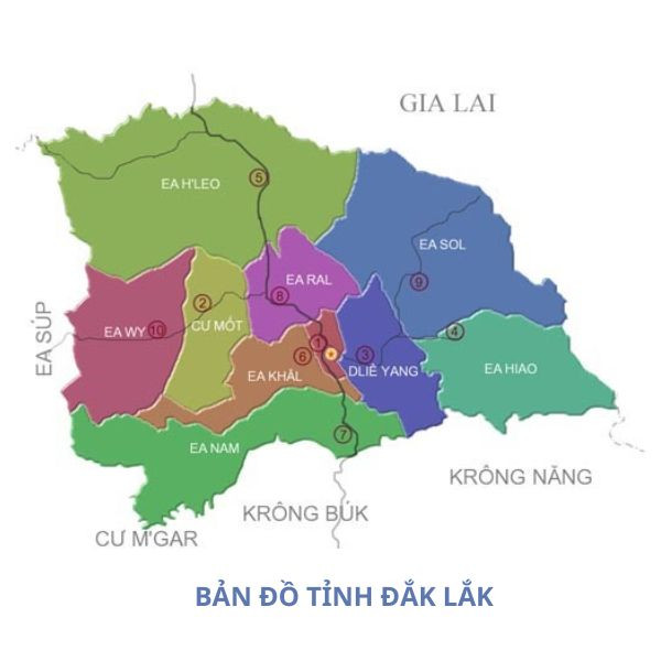 47 là tỉnh nào? Địa giới hành chính tỉnh Đắk Lắk