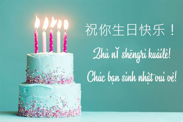 Lời chúc sinh nhật bạn thân bằng tiếng Trung