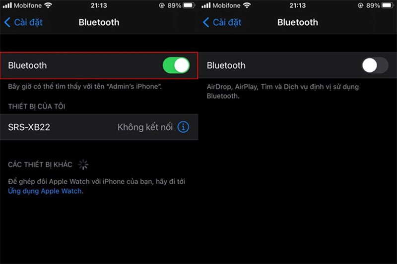 Tắt Bluetooth để sửa lỗi iPhone không kết nối được WiFi