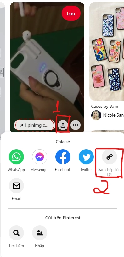 Sao chép đường link liên kết
