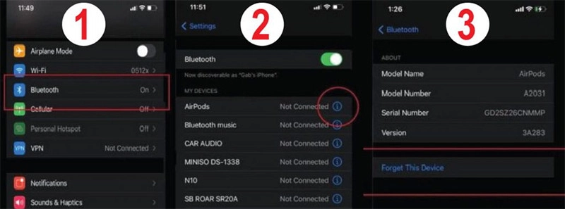 Ngắt và kết nối lại với tai nghe Airpod