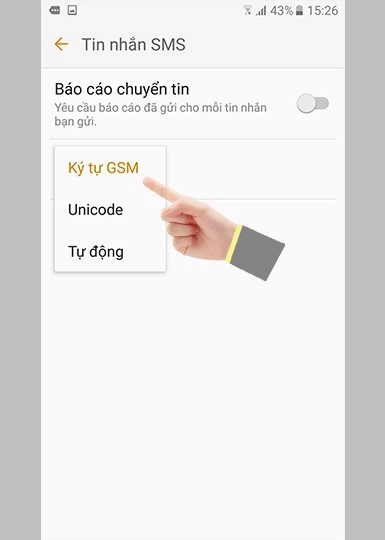 Bước 7: Chọn Ký tự 