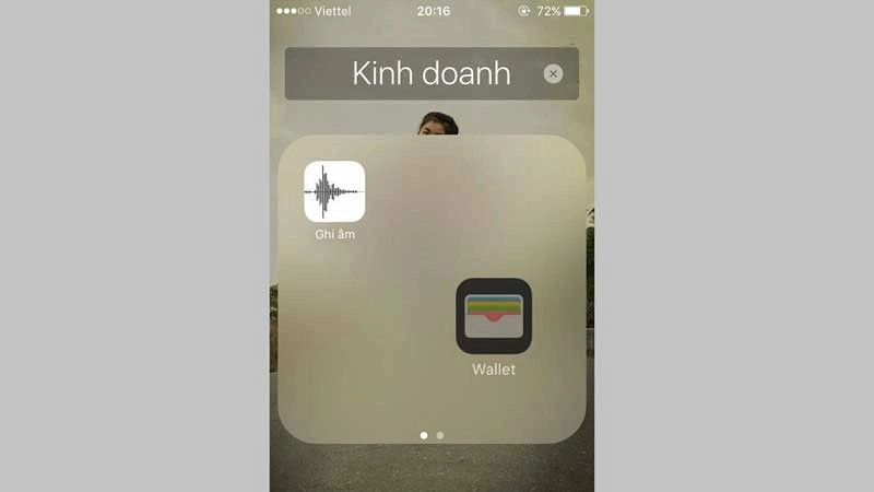 chọn bất cứ 1 ứng dụng nào để gộp ứng dụng Wallet