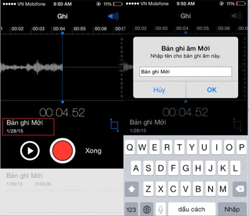 Đổi tên file ghi âm