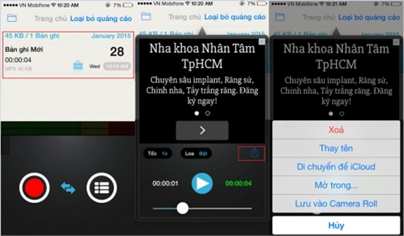 Mở ghi âm trên iPhone 6
