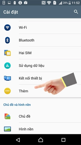 Chọn mục Thêm - More