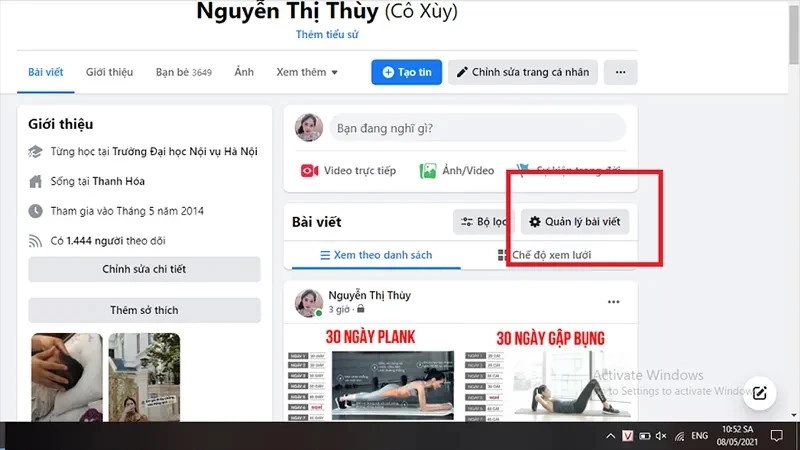 Cách xóa tất cả bài viết trên Facebook 1