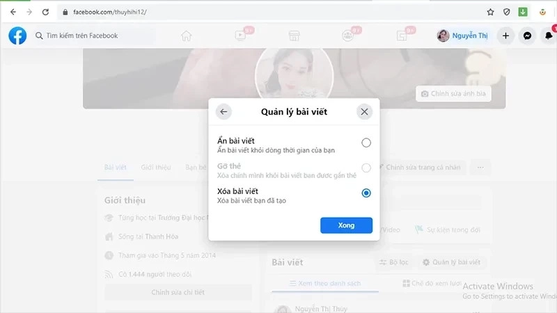 Cách xóa tất cả bài viết trên Facebook 3
