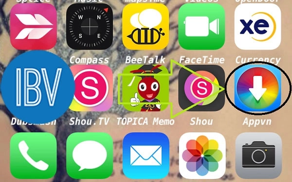 Appstorevn trên màn hình chính của iPhone 6