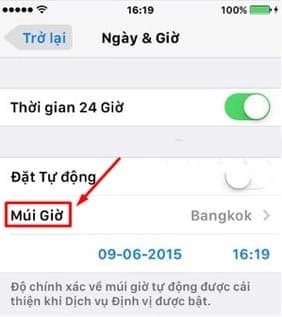 chọn Múi Giờ