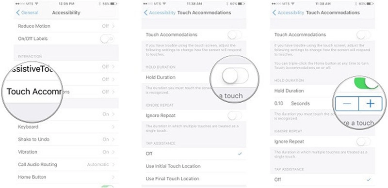 chuyển phần Hold Duration sang trạng thái ON