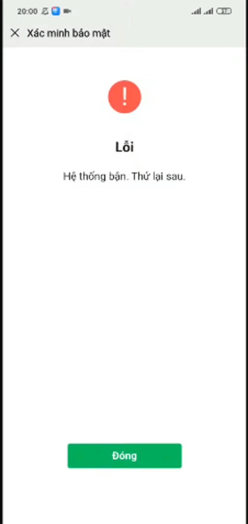 Khi giao diện lỗi hiện lên bạn đồng thời bật nhanh mạng internet