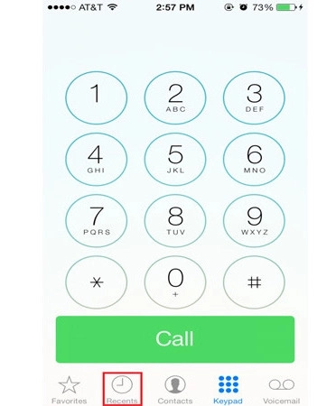 vào mở lại xem Lịch sử cuộc gọi