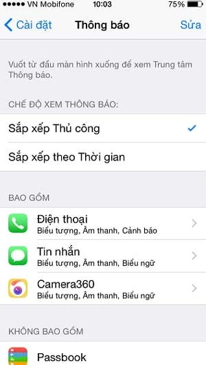 Thông báo gán quyền cho các thông báo cần thiết