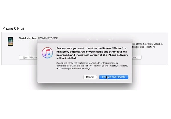 Bấm vào Restore and Update