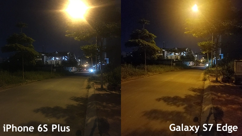  iPhone 6S Plus và Galaxy S7 Edge Ảnh chụp ban đêm thiếu sáng