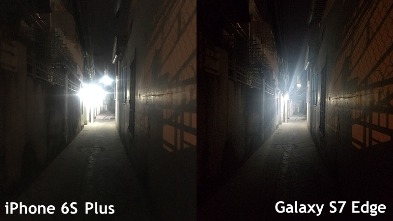 So sánh Ảnh ban đêm thiếu sáng chụp bởi iPhone 6S Plus và Galaxy S7 Edge