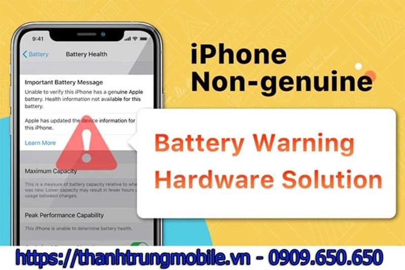 iPhone báo lỗi pin cần được bảo trì
