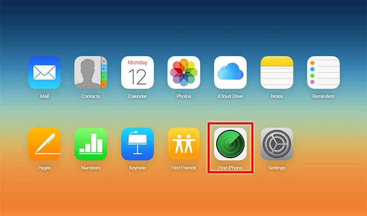 Chọn Find My iPhone