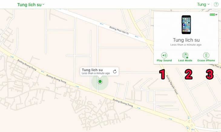 Các tính năng trong Find My iPhone