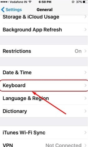 Chọn Keyboard – Bàn phím