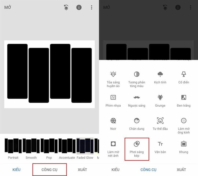Chọn khung bố cục theo sở thích 