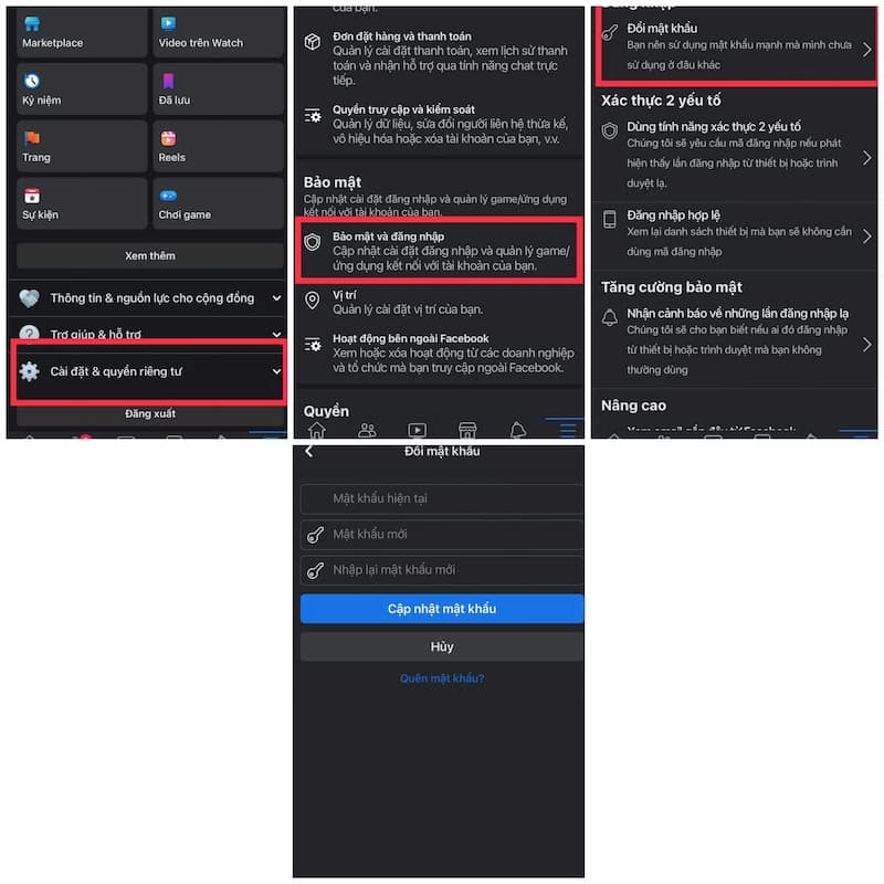 Cập nhật mật khẩu mới
