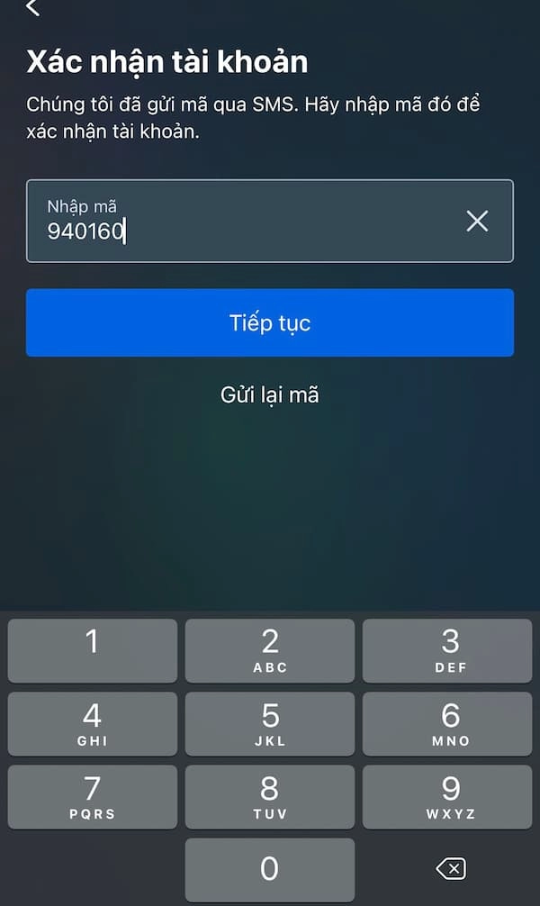 Điền ô mã xác nhận