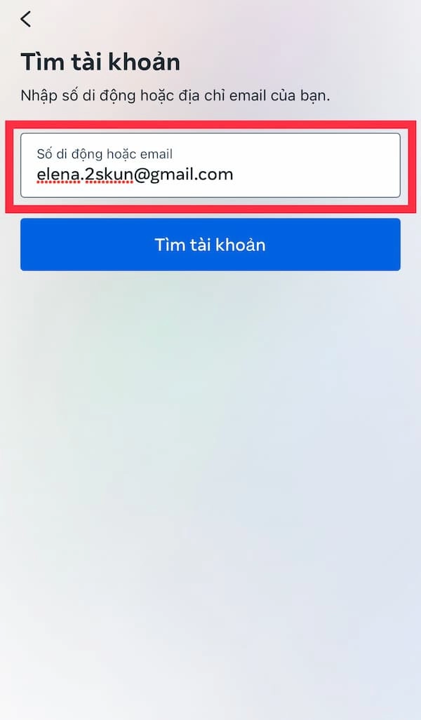 Nhập địa chỉ email
